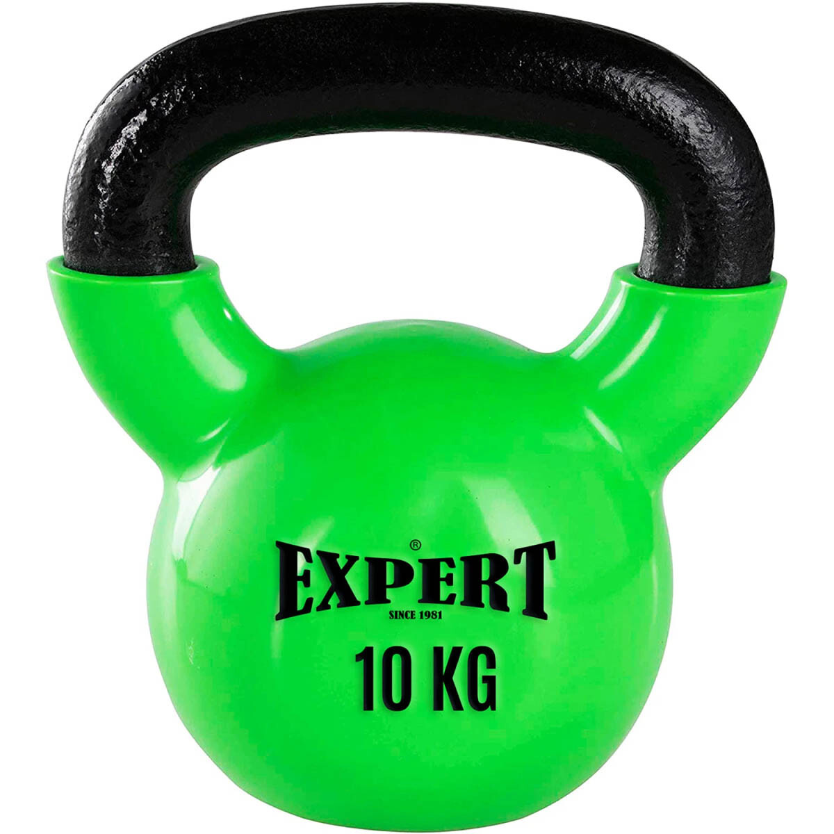 Pesa Rusa 10Kg Expert Hierro Macizo Kettlebell Mancuerna Recubierta - Verde 