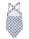 Bañador Estampado De Cuadros Azul