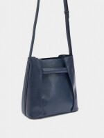 Bolso Bombonera Con Pliegues Laterales azul-marino