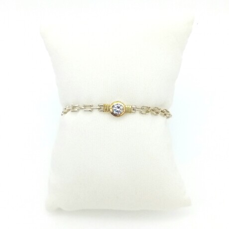 Pulsera de plata 925, double en oro 18 ktes y circonias. Pulsera de plata 925, double en oro 18 ktes y circonias.