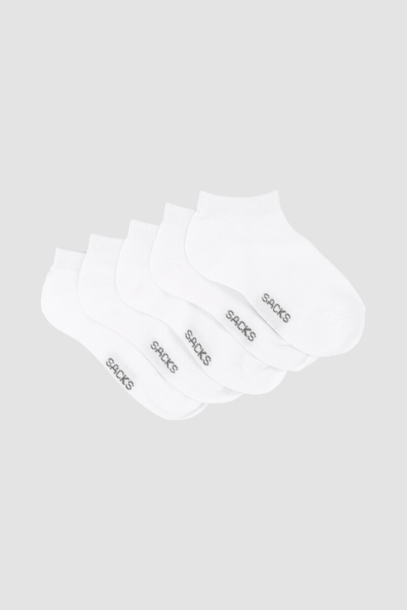 Pack x5 medias ciclistas infantiles Blanco