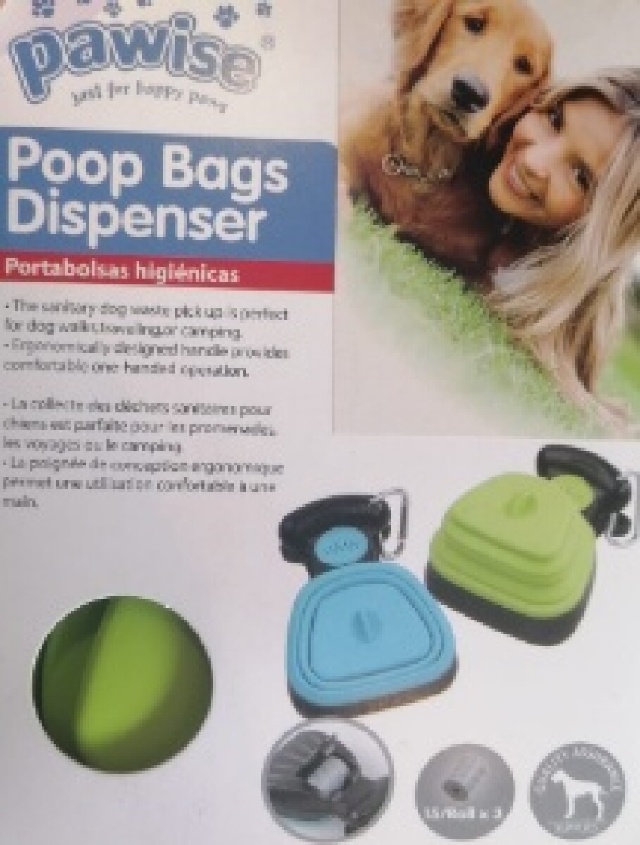 PAWISE - HANDY POOP WAG DISPENSER W/ 3 ROLLS BAG - Pawise - Handy Poop Wag Dispenser W/ 3 Rolls Bag 
