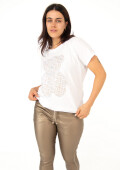 Remera de algodón con estampa y aplique Remera de algodón con estampa y aplique