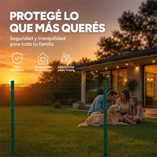Panel Cerca Metálica PVC 2,50 x 1,83 m Verde