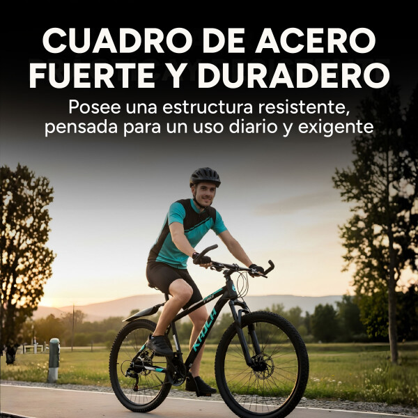Bicicleta Kajla Montaña Rodado 26 Freno Disco 21 Velocidades Color Negro Celeste