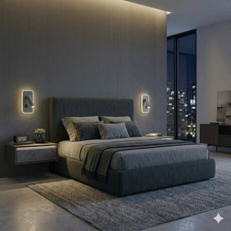 Portátil led de pared con SPOT móvil, DOBLE LUZ PLATA