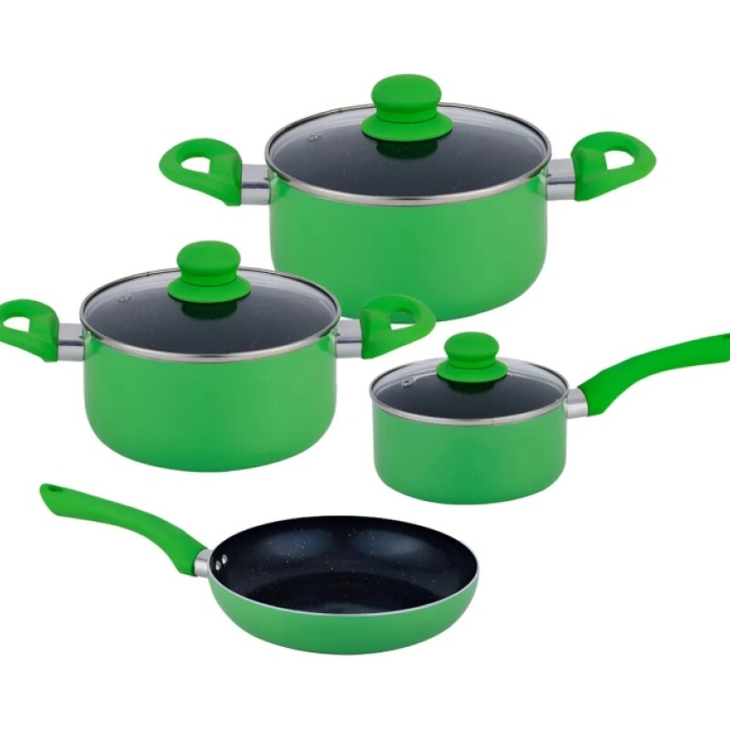 Bateria Cocina Cuori Verde 7 Piezas Bateria Cocina Cuori Verde 7 Piezas