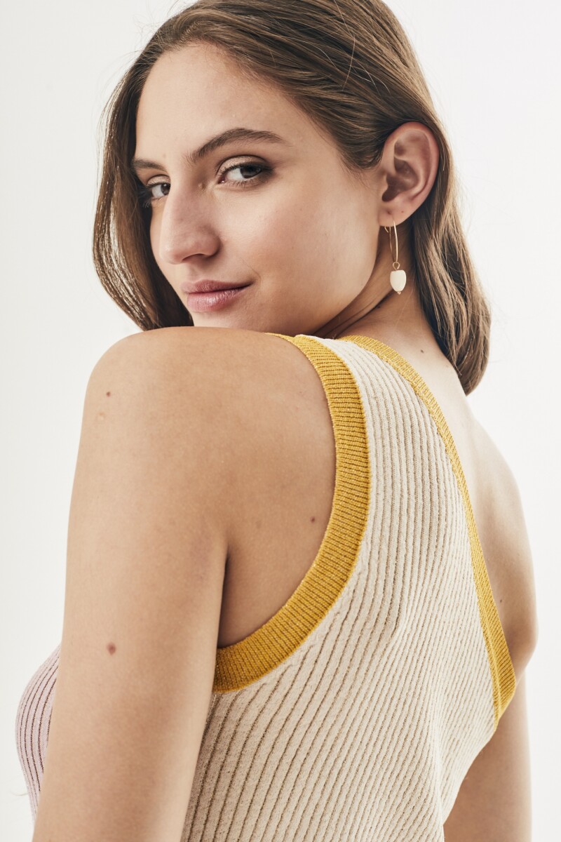 Top Color Block Tejido Lila