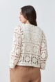Chaqueta tejida crochet crudo