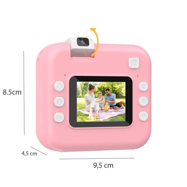 Camara Fotos Infantil Impresion Instantanea Digital Doble Ax Variante Color Rosa