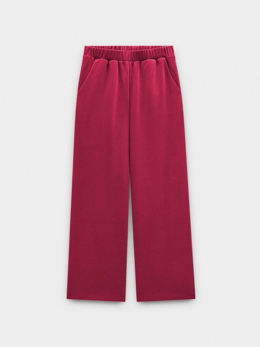 Pantalón Con Cintura Elástica Tacto Suave rojo
