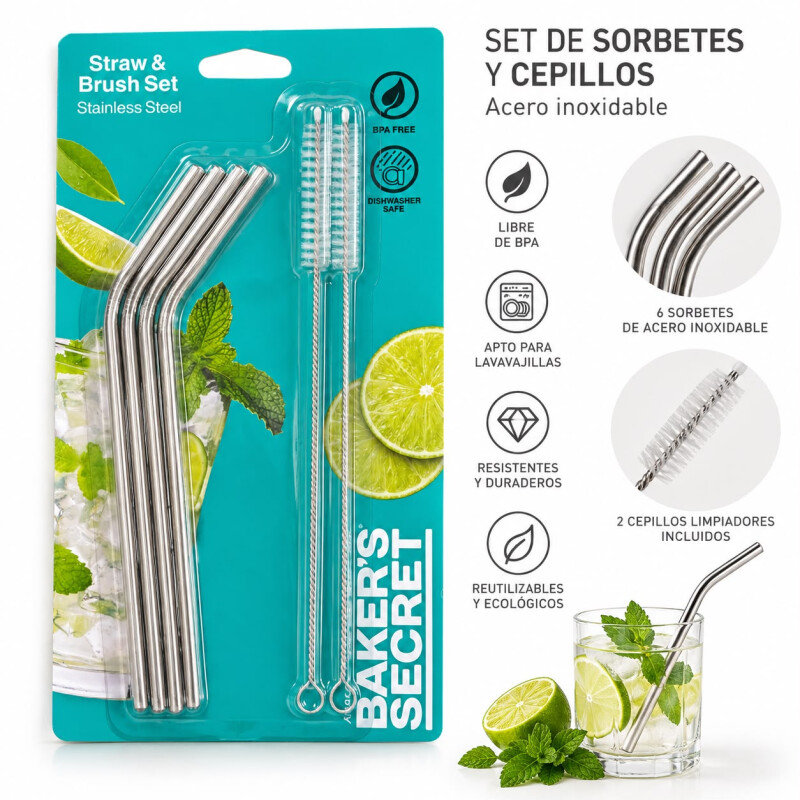 Set 4 Sorbitos Acero Inoxidable con 2 Limpiadores Set 4 Sorbitos Acero Inoxidable con 2 Limpiadores