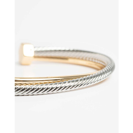 Pulsera Rígida Metal Biplating. Dorado