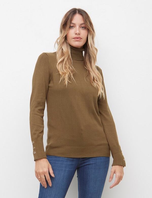 Polera Manga Botones OLIVA