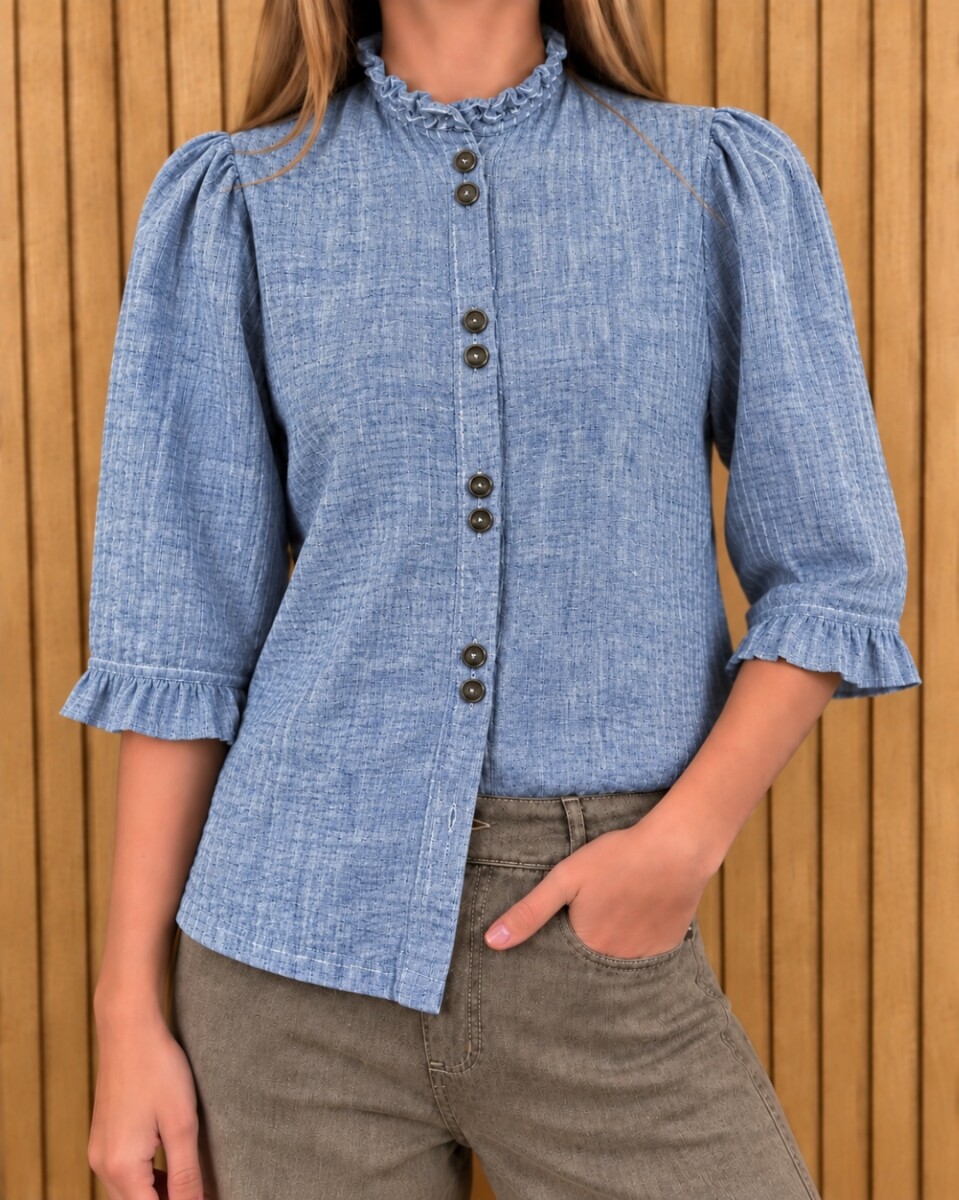 Camisa Carlita Volados - Azul Melange 