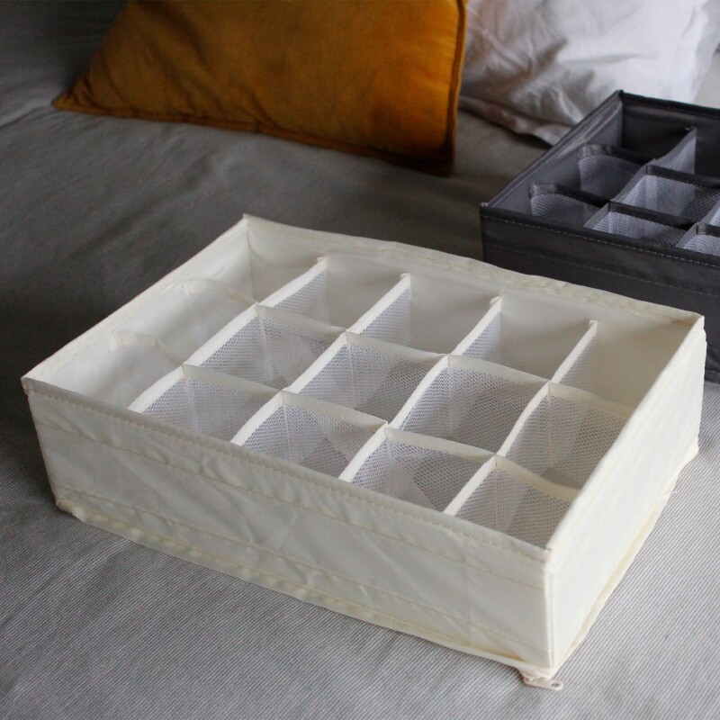 Caja de almacenamiento de tela plegable con divisiones Caja de almacenamiento de tela plegable con divisiones