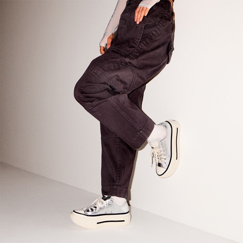 Zapatillas Converse Chuck Taylor AS Double Stack Platform Metallic Unisex Silver