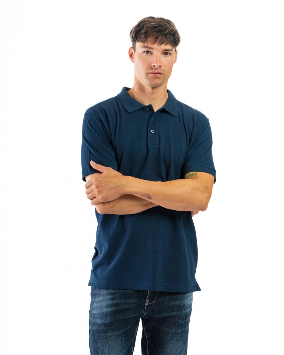 Polo Lisa Algodón - Marino 