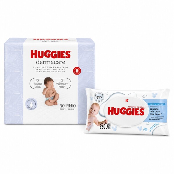Pañales Huggies Dermacare Recién Nacido 30 Unidades Pañales Huggies Dermacare Recién Nacido 30 Unidades