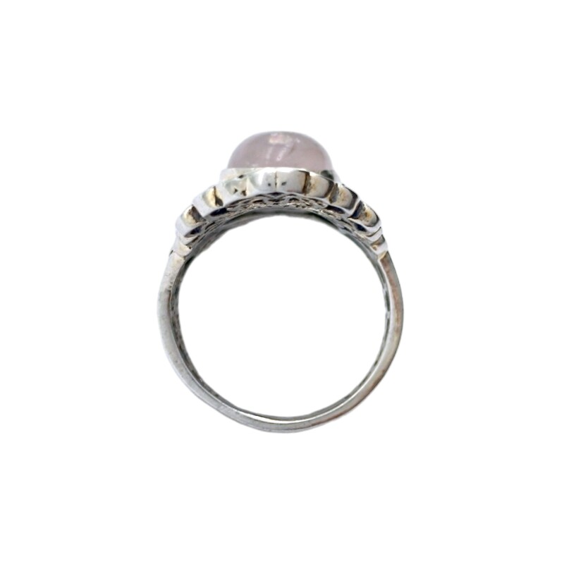 Anillo Calado-Plata 925-Piedra cuarzo rosa-AN3952 conpiedra