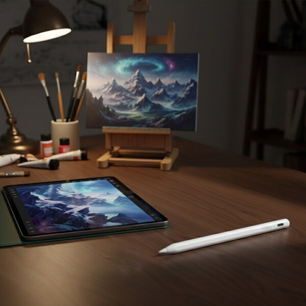 Lapiz Óptico Stylus Universal Para Pantalla Táctil USB-C Color Blanco