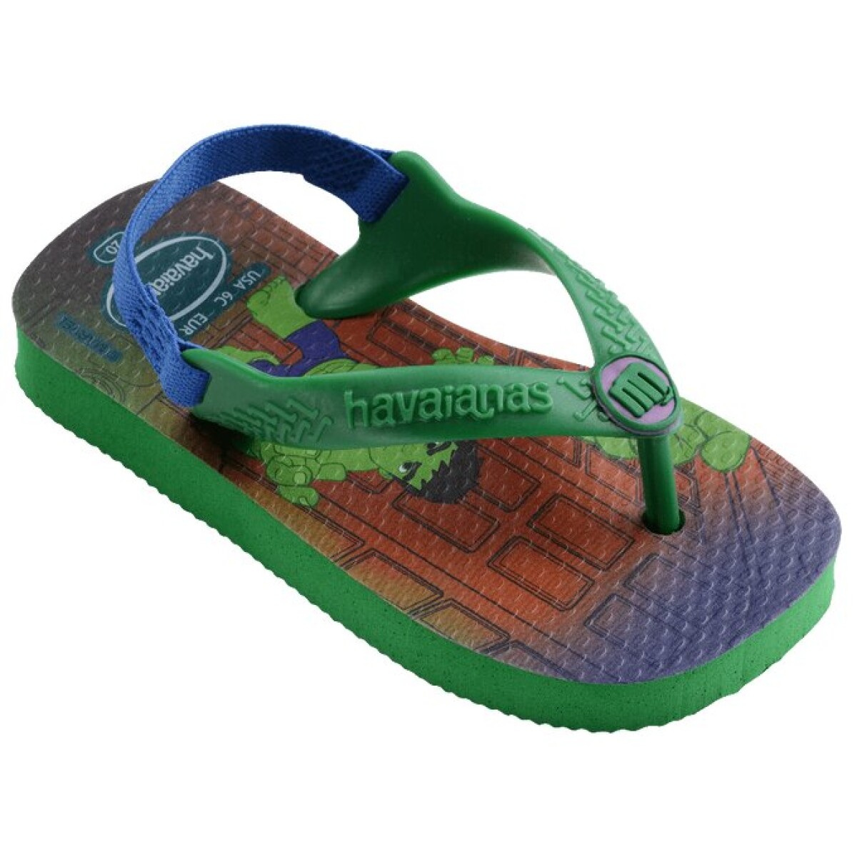 Sandalias Infantiles Havaianas New Baby Heroes - Verde Patria 