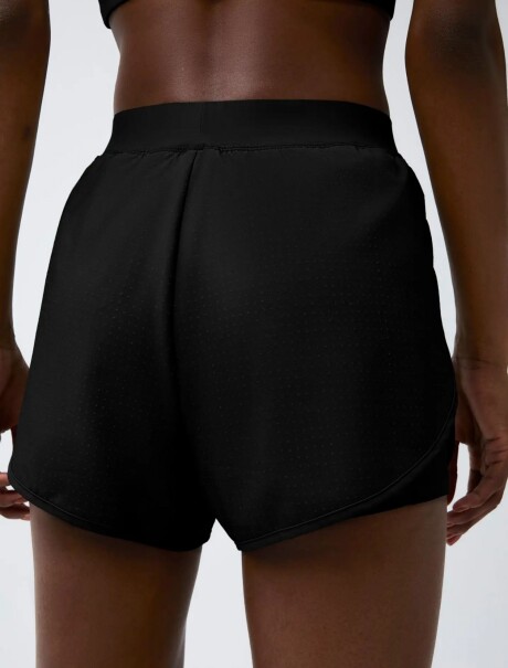 SHORT DEPORTIVO EN MALLA TEXTURIZADA NEGRO