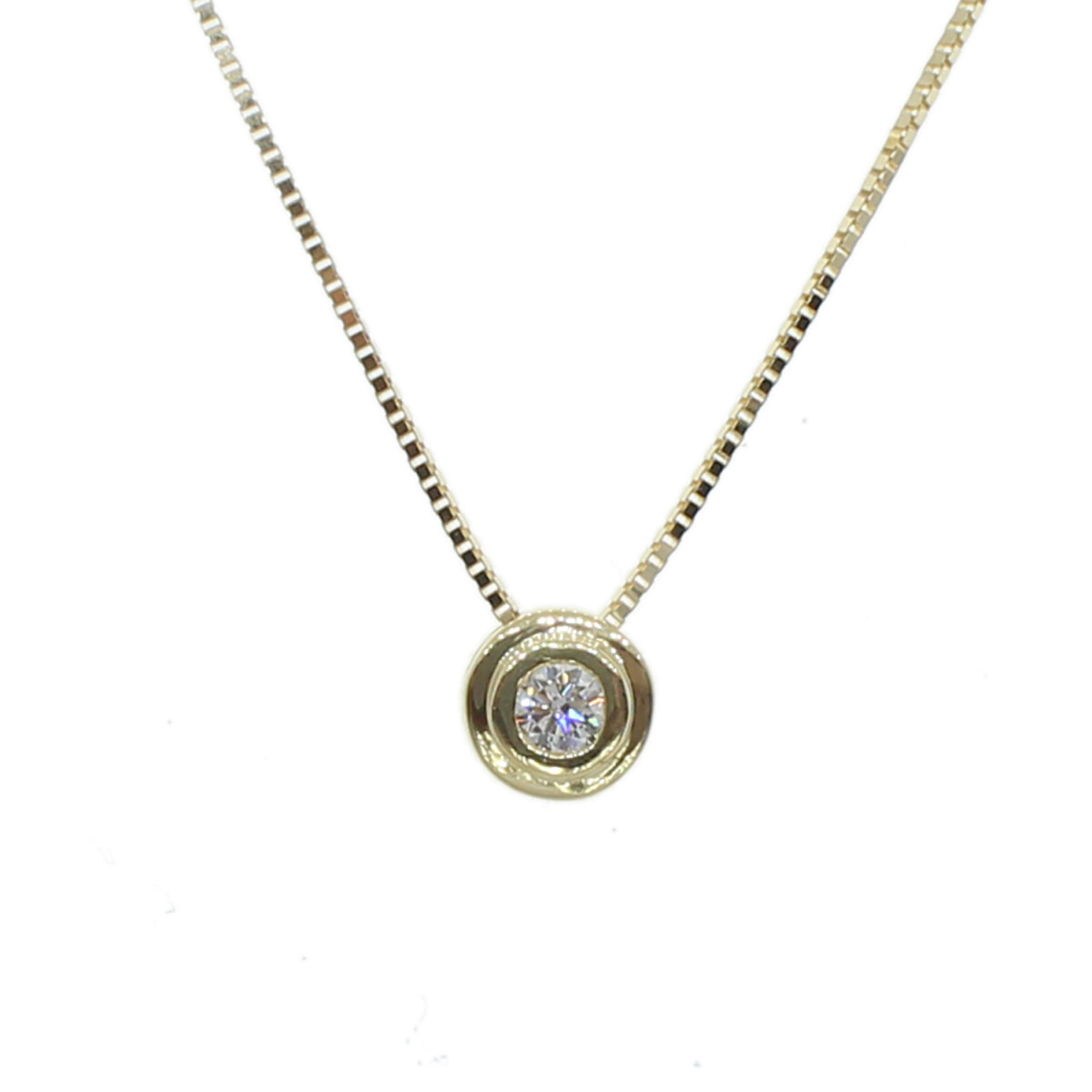 Colgante Chiara en oro amarillo 18K con brillante doble virola 