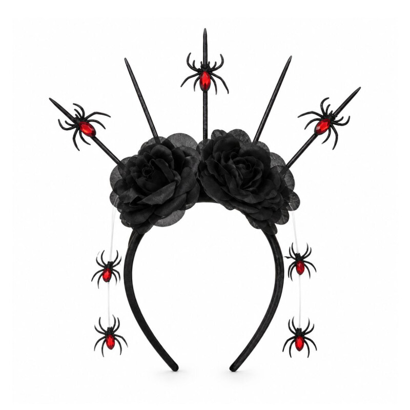 Vincha de Flores Negras y Araña Vincha de Flores Negras y Araña
