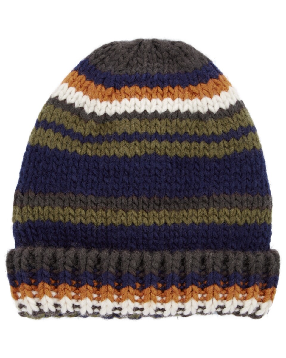 Gorro de lana, diseño a rayas 