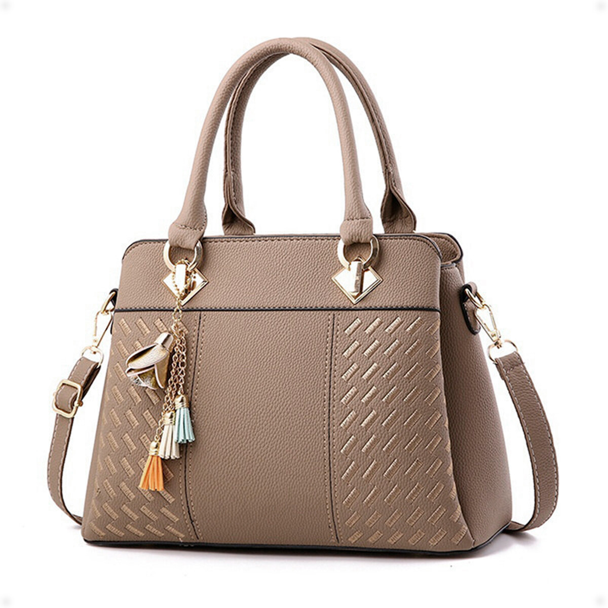 Bolso Cartera de Hombro y de Mano de Lujo - Marrón 
