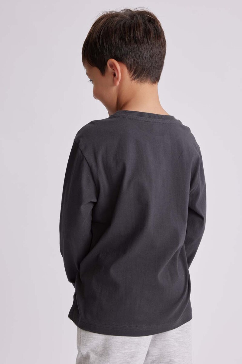 Remera estampada Gris Oscuro