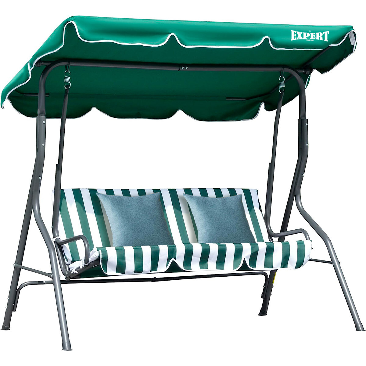 Hamaca De Jardín Exterior Con Toldo Para 3 Personas + 2 Almohadones - Hog001009 