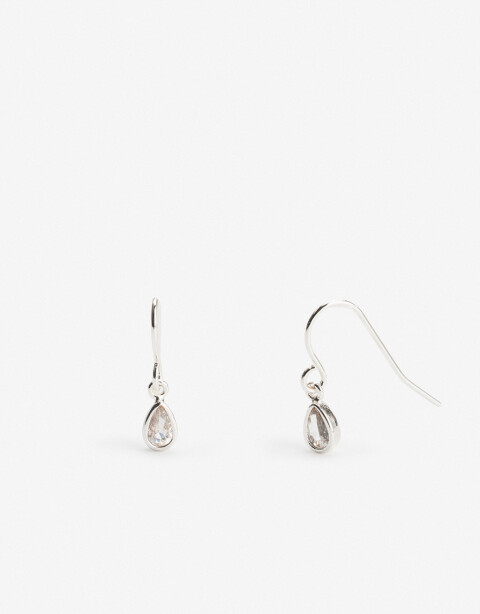 Aros Colgantes Cortos Cubic zirconia Aros Cortos Bañado En Oro - Plateado