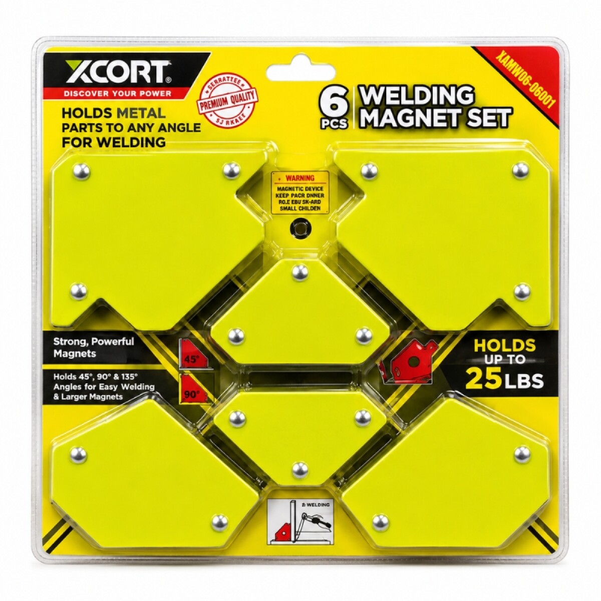 XCORT SET DE ESCUADRAS MAGNETICAS PARA SOLDAR - 6 PIEZAS 