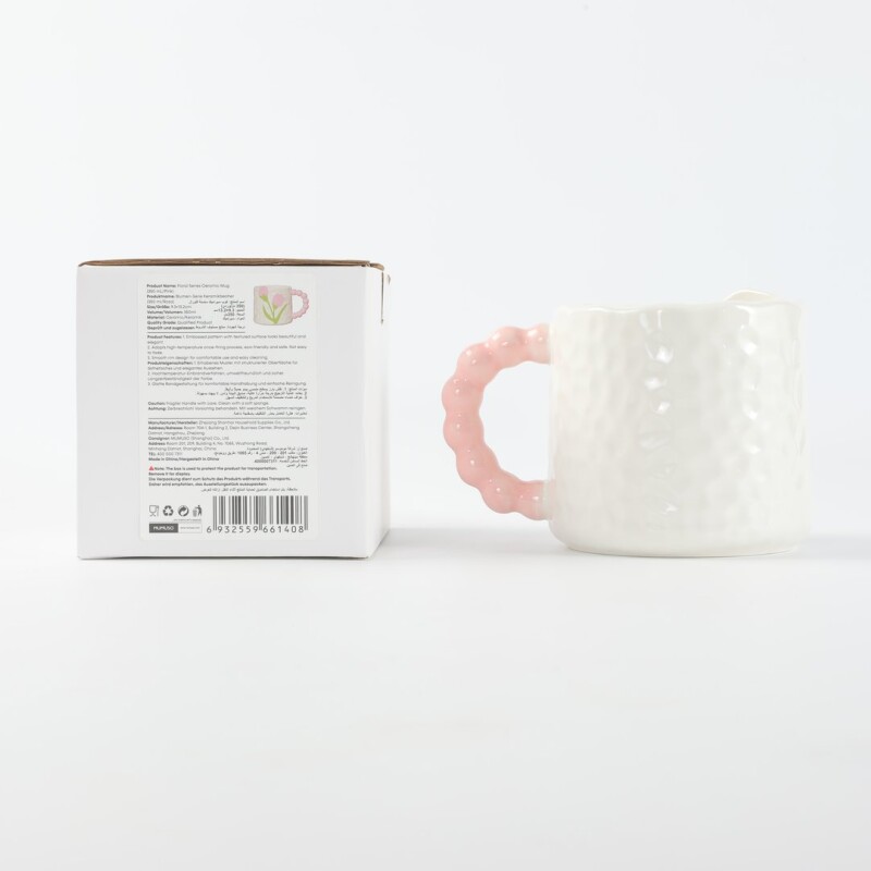 TAZA DE CERÁMICA SERIE FLORAL (350 ML/ROSA) TAZA DE CERÁMICA SERIE FLORAL (350 ML/ROSA)