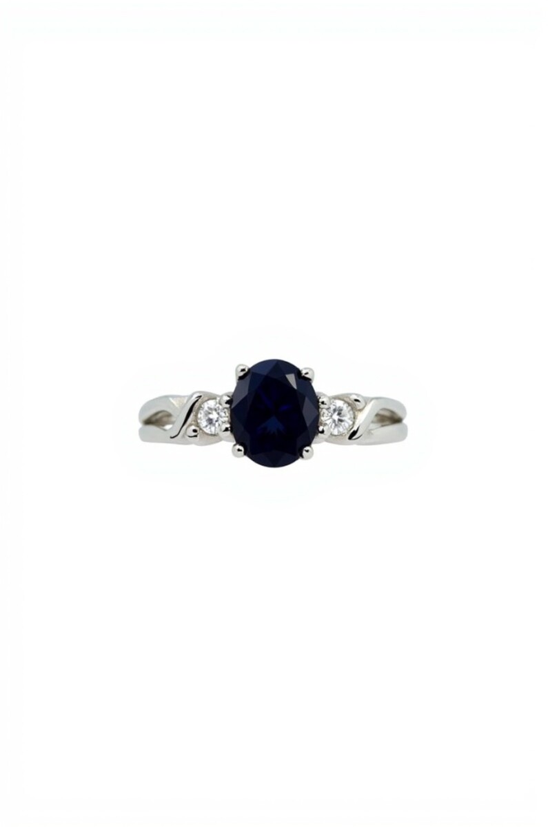 Anillo Halo Zirconia / Zafiro . Plata 925 - AN4755 - sinpiedra 