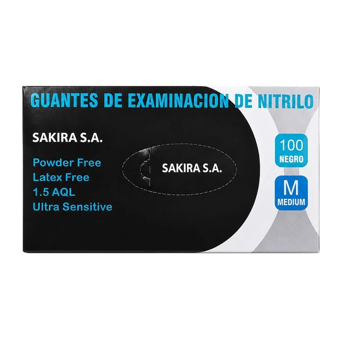 Guantes De Nitrilo Talle M Negro 100 Uds. 