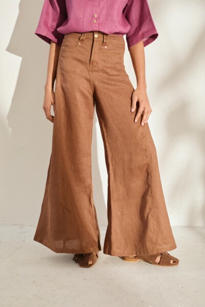 PANTALON WIDE XL LINEN SS27 Kaki