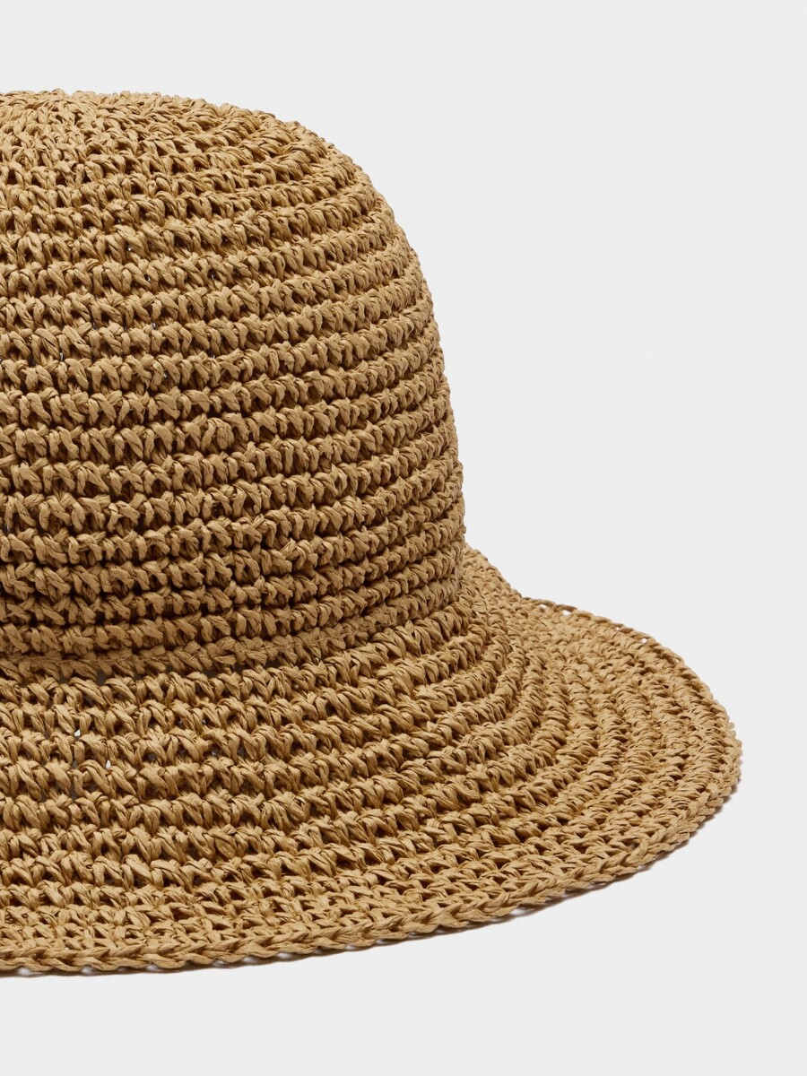 Gorro Bucket Efecto Rafia natural