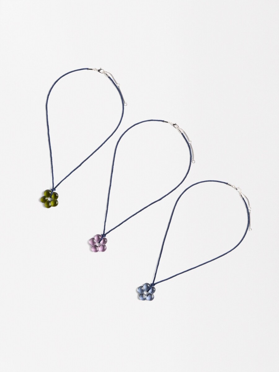 Set De Collares Flores Multicolor multicolor