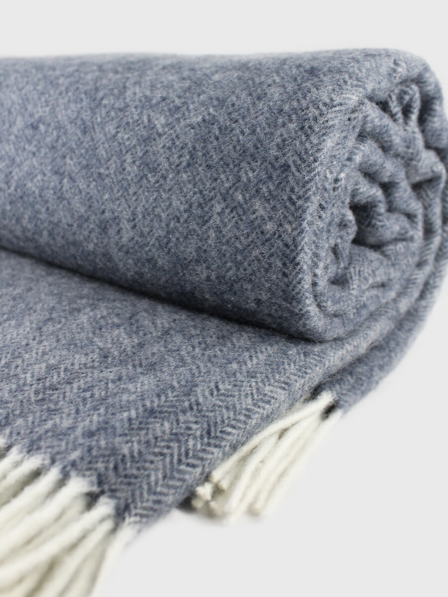 Manta 100% Lana - Azul Oscuro 