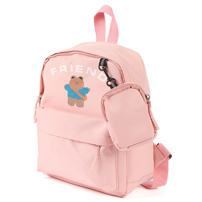 Mochila Infantil Escolar Canva con Monedero Osito