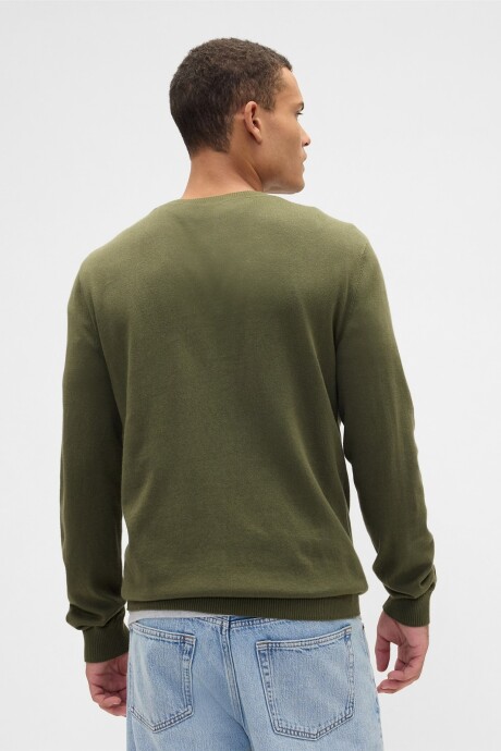 Buzo Algodón Cuello Redondo Hombre Army Jacket Green