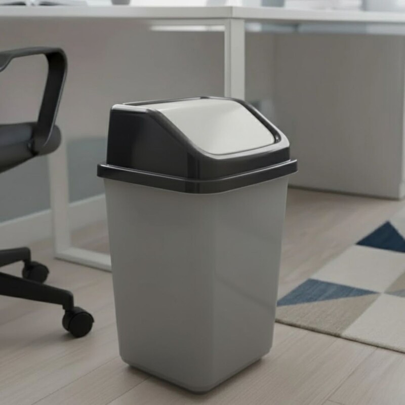 Tarro de residuos 20L con tapa vaivén GRIS