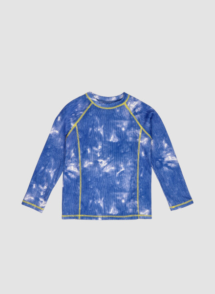Tshirt manga larga print 2-10a Batik azul