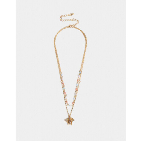 Collar Corto Dije Abeja Strass Dorado