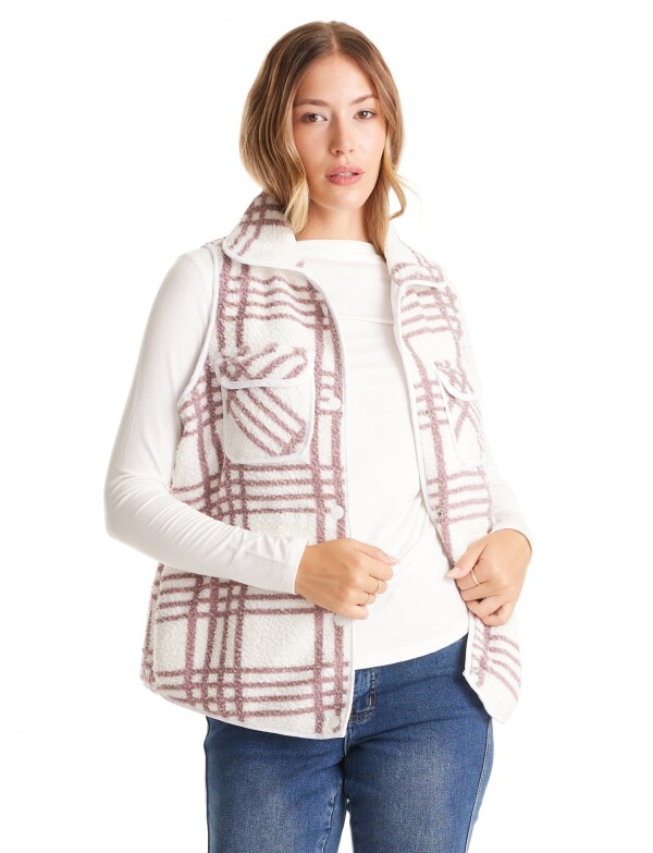 Chaleco Reversible Sherpa & Capitoneado CRUDO/MULTI