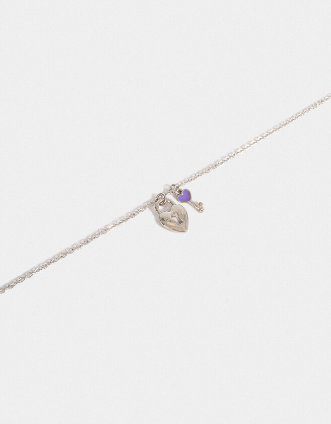 Cadena Corta con Dije Con corazón Cadena Corta Con Dije Corazón - Plateado
