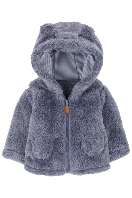 Campera de sherpa, con capucha Sin color